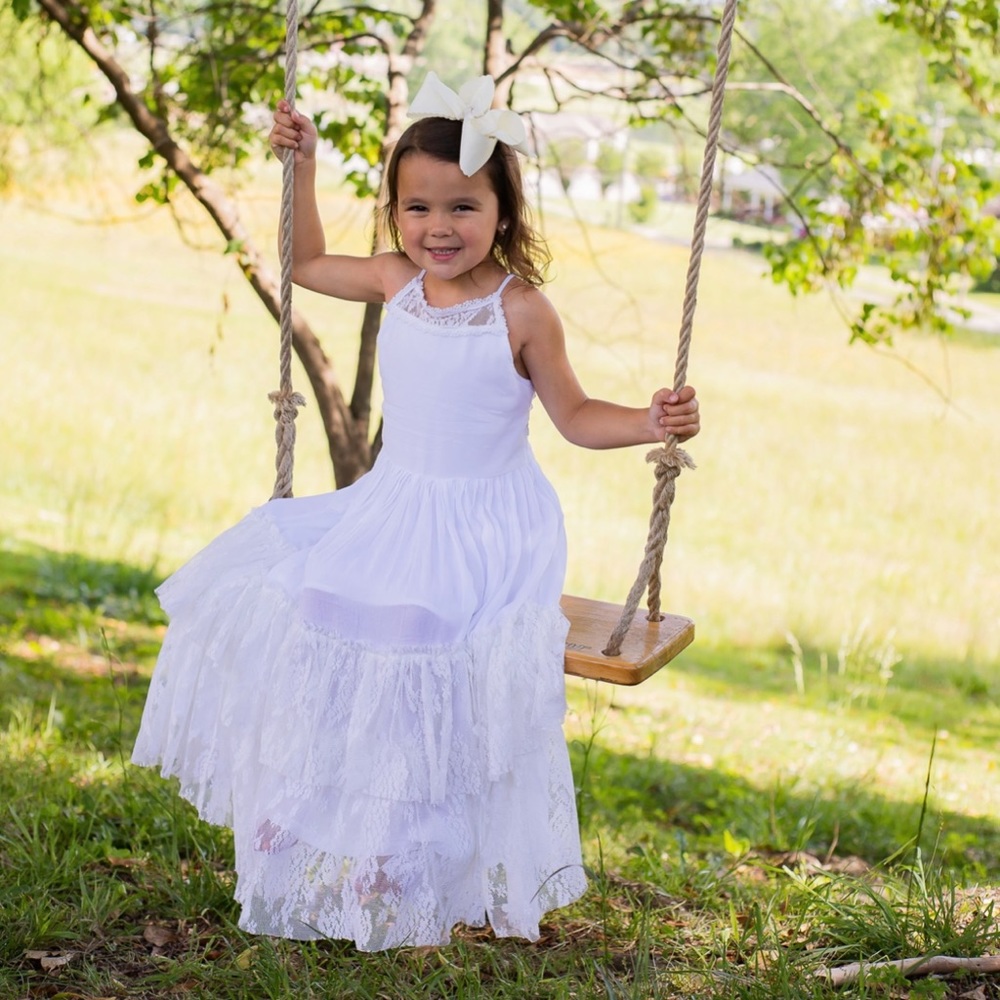 Joyfolie 4t white girls maxi dress